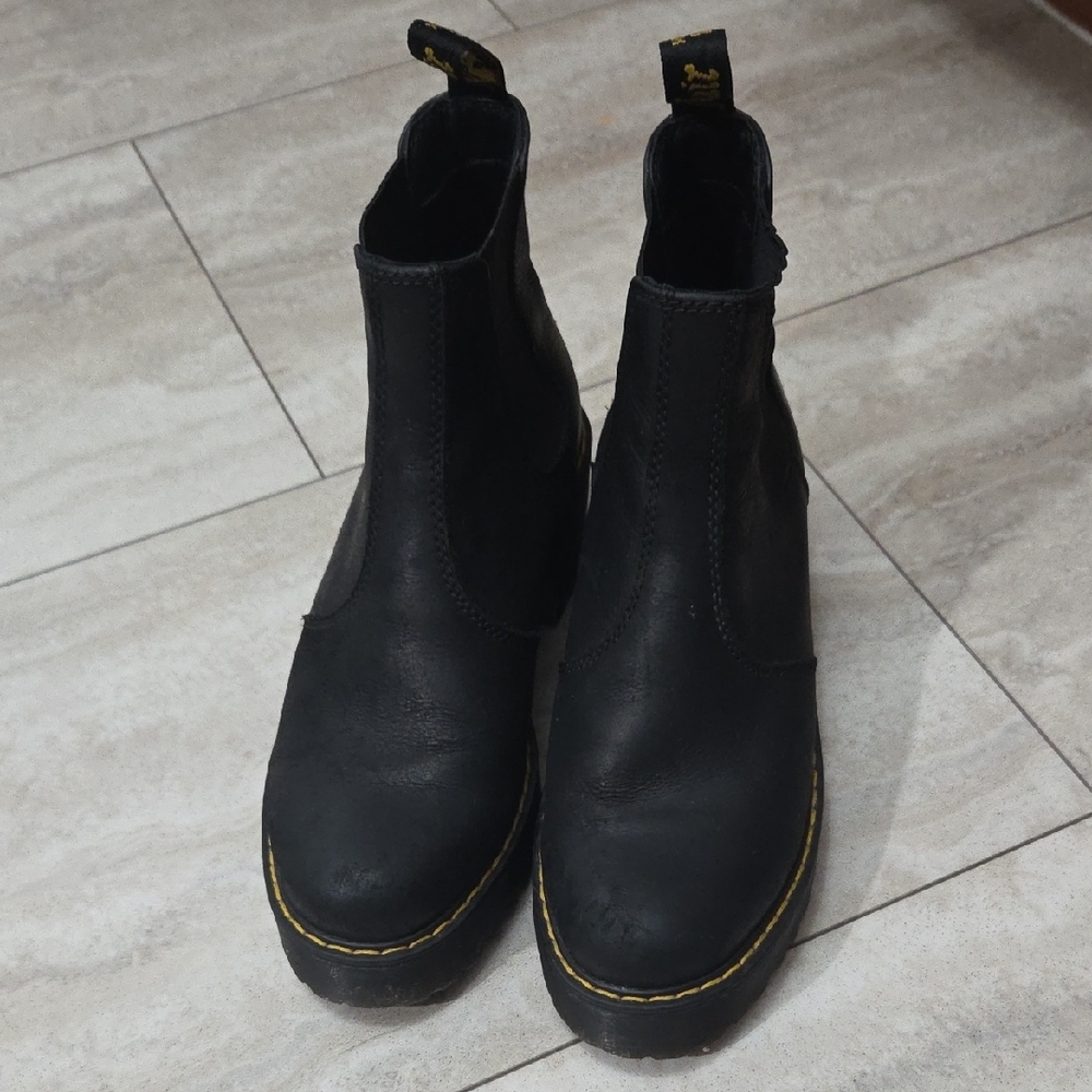 Dr. Martens Black Chelsea Boots with Yellow Stitching - Picture 3 of 12
